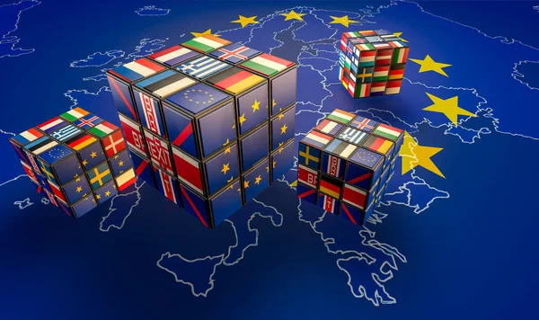 Brexit Kubus Rubik Visie Van Betrekkingen Tussen Europese Unie Groot — Stockfoto