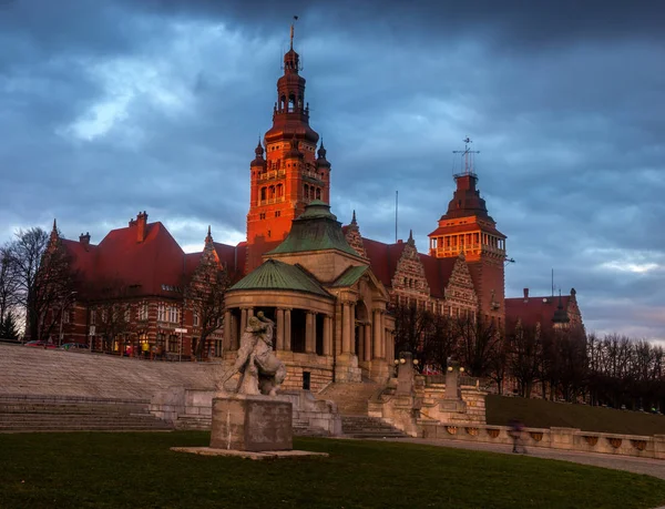 Historic Representative Part Szczecin Poland Evening Sky — Stock Photo, Image