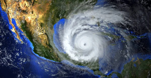 Hurrikan Nähert Sich Dem Amerikanischen Kontinent Sichtbar Über Der Erde — Stockfoto