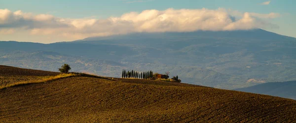 Tuscany in the autumn scenery-Panorama — Stock Photo, Image
