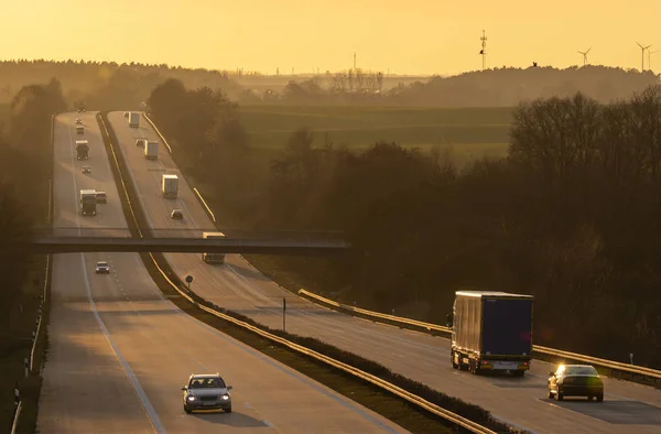Трафік на автомагістралі в Німеччині — стокове фото