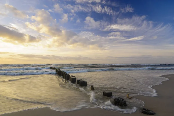 Bela Paisagem Marinha Durante Pôr Sol — Fotografia de Stock