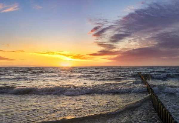 Sonnenuntergang Über Dem Meer Der Ostsee Polen — Stockfoto