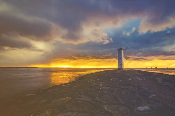 Väderkvarn Swinoujscie Usedom Östersjön Polen — Stockfoto