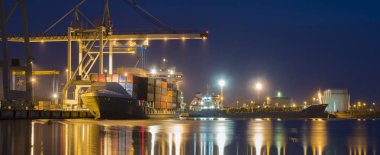 Seaport gece, panorama