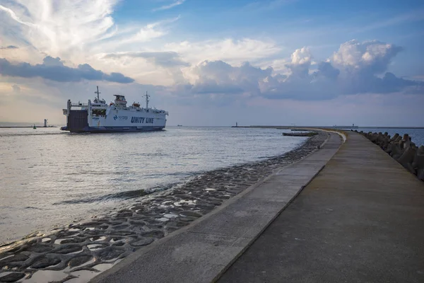 Entrance Sea Port Swinoujscie Poland — Stock Photo, Image