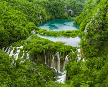 morning over waterfalls in Plitvice park, Croatia clipart