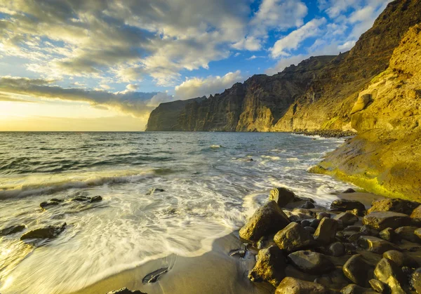 Pôr Sol Sobre Los Gigantes Cliffs Tenerife — Fotografia de Stock