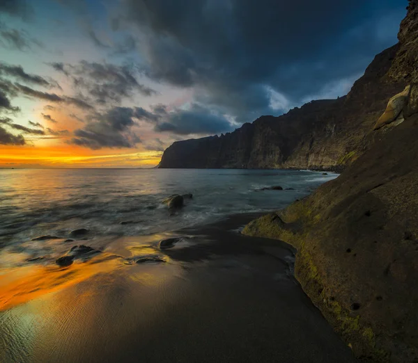 Pôr Sol Nas Falésias Los Gigantes Oceano Atlântico Tenerife — Fotografia de Stock
