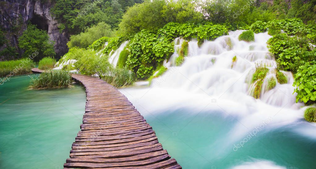 Waterfalls in Plitvice National Park, Croatia