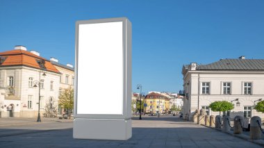 Alay kadar şehir backgr üzerinde dikey sokak poster billboard, boş