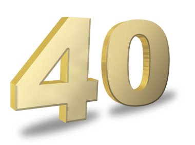 beyaz zemin üzerine altın sayı 40 tasarım 