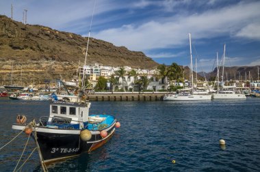 Gran Canaria, Puerto de Mogan, İspanya-Kasım 2017:port ve Puerto de Mogan Marinada