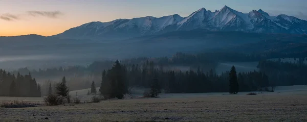 Panorama Över Tatrabergen Morgonen — Stockfoto