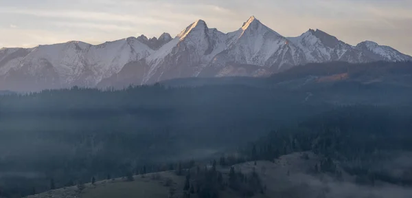 Panorama Dei Monti Tatra Mattino — Foto Stock