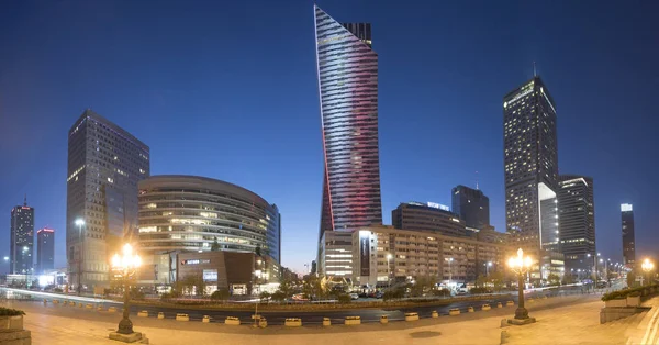 Warsaw Poland December 2016 Skyscrapers Center Polish Capital — Stock Photo, Image