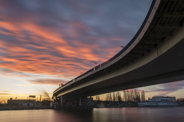 Szczecin Polen December 2017 Bridge Del Sträckan Slott Borst Mot — Stockfoto