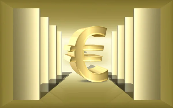 Symbol Logo Pro Měnu Euro Jevišti — Stock fotografie