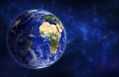 Earth globe , view from space, 3D rendering clipart