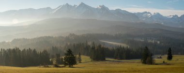 Polonya'da yüksek Tatras kış Panoraması