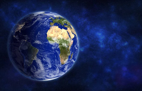 Globo da Terra, vista do espaço, renderização 3D — Fotografia de Stock
