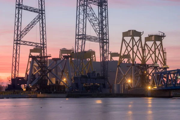 Factory Producing Elements Offshore Wind Farms — Stock Photo, Image