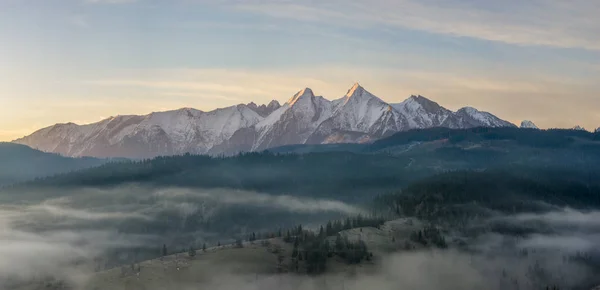 Panorama Över Tatrabergen Morgonen — Stockfoto