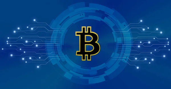 Bitcoin Cryptocurrency Para Akışı Ağlar Kavramı — Stok fotoğraf