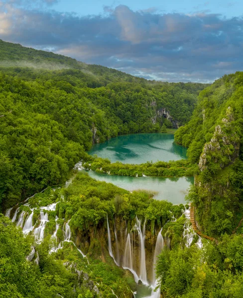 Cascades Dans Parc National Plitvice Croatie — Photo