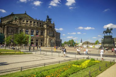 Dresden, Saxrony, Almanya-Mayıs 2017: Dres ünlü Zwinger palace