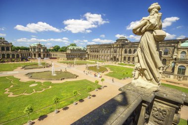 Dresden, Saxrony, Almanya-Mayıs 2017: Dres ünlü Zwinger palace