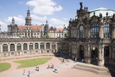 Dresden, Saxrony, Almanya-Mayıs 2017: Dres ünlü Zwinger palace