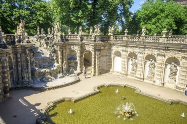 Dresden, Saxrony, Almanya-Mayıs 2017: Dres ünlü Zwinger palace