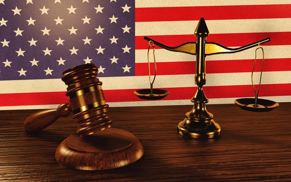 法律概念--法官的木棍和法律尺度的背景下的 — 图库照片