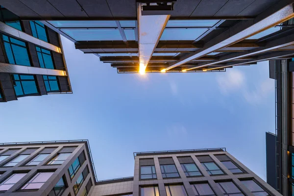 skyscrapers perspective in the city