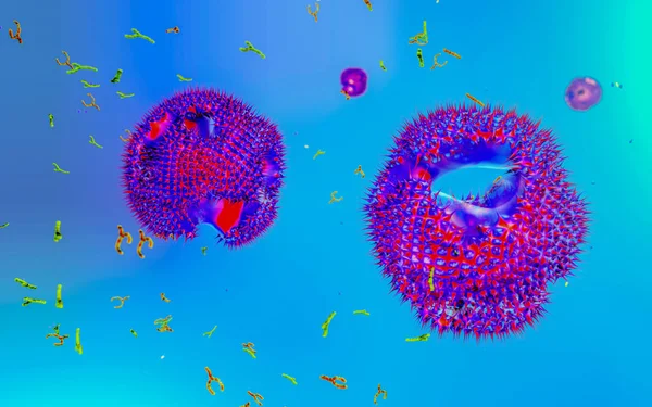 Vírus Visão Bacteriana Infecção Viral Bacteriana — Fotografia de Stock