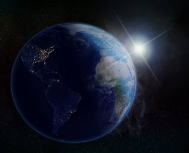 Toprak - Nasa tarafından döşenmiş bu görüntü unsurları üzerinde gündoğumu vizyonu
