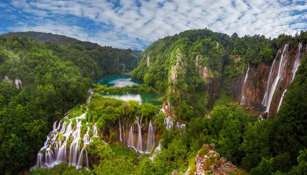 Panorama vodopádů Plitvická — Stock fotografie