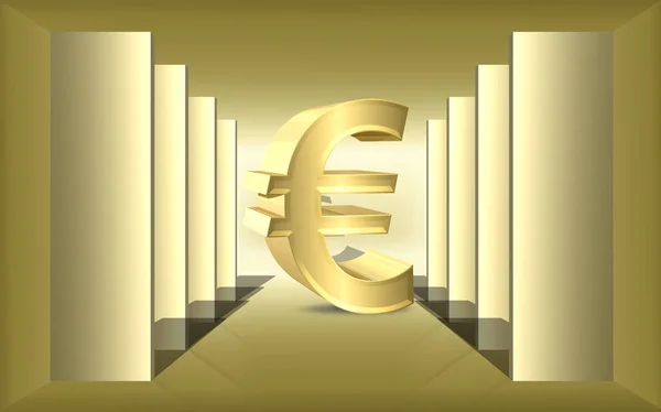 Symbol, logo eurocurrency in 3d on the stage