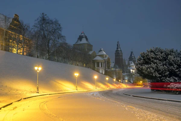 Szczecin Poland January 2018 Haken Terraces Szczecin Winter Scenery — Stock Photo, Image