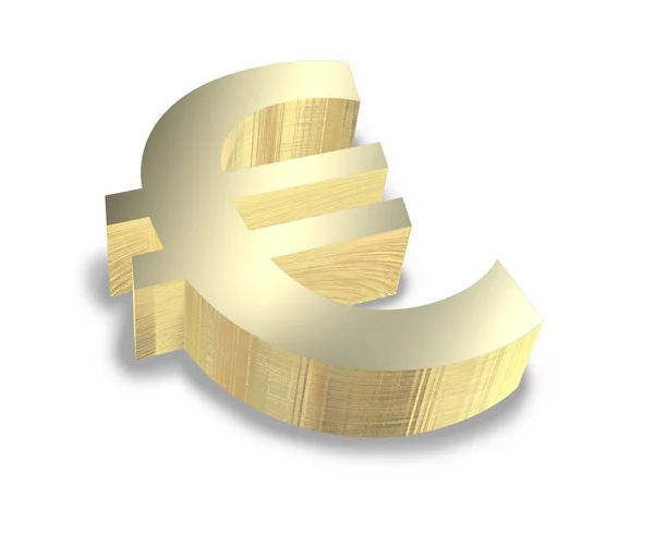 Goldenes Euro Zeichen Auf Weiß — Stockfoto