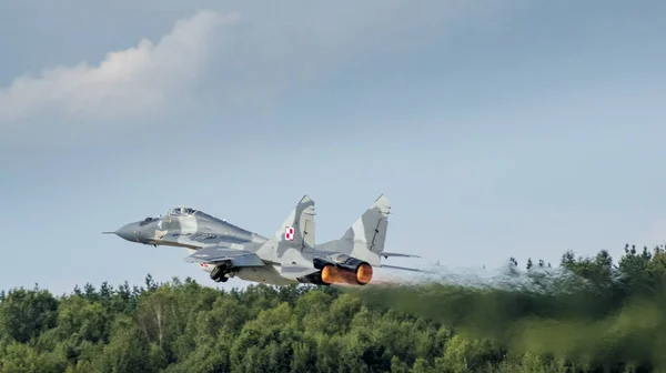 Base Aérea Swidwin Polonia Junio 2016 Avión Mig Fuerzas Aéreas — Foto de Stock