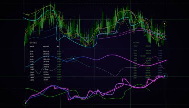 finansal borsa grafiği arka plan-3d illüstrasyon
