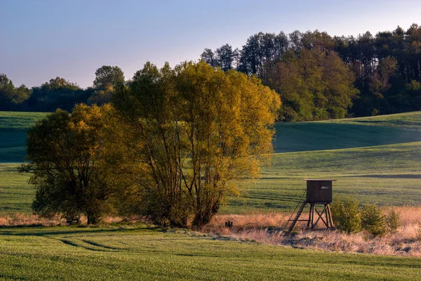 Torre de caza integrada en el paisaje rural —  Fotos de Stock