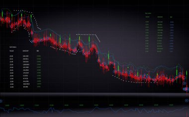 finansal borsa grafiği arka plan-3d illüstrasyon