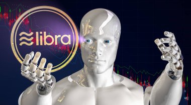 beyaz humanoid yeni para Terazi-3d illüstrasyon tutar