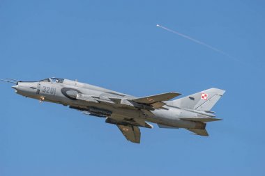 Swidwin, Polonya-Haziran 2019: Polonya Air Forc Su-22 uçağı