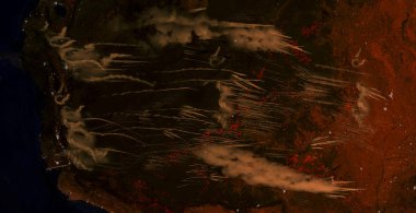 Amazon orman büyük yangınlar ile kaplı - yangınlar sanatsal vizyonu o