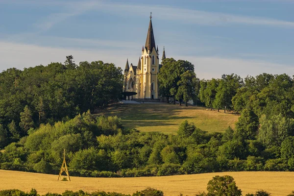 Kościół na wzgórzu w Lewoczy, Słowacja — Zdjęcie stockowe