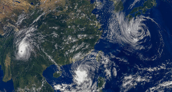 tropical hurricanes  .Elements of this image furnished by NASA- 